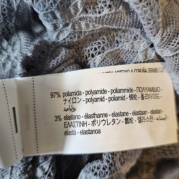 Zara Women's Off The Shoulder Lace Bodysuit | Bluish Gray | SMALL - Picture 10 of 12